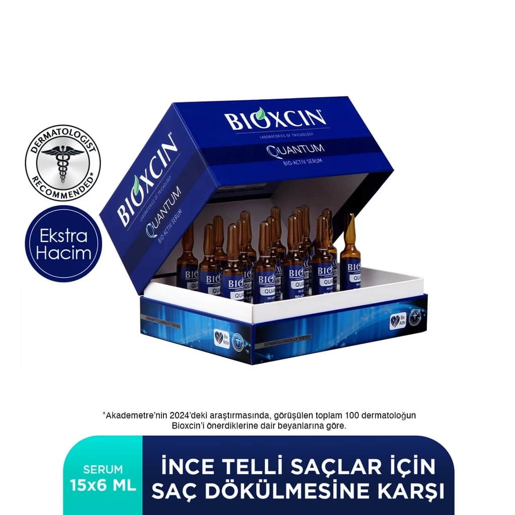 Bioxcin أمبولات سيروم بيوكسين كوانتم المضادة لتساقط الشعر، 15 × 6 مل