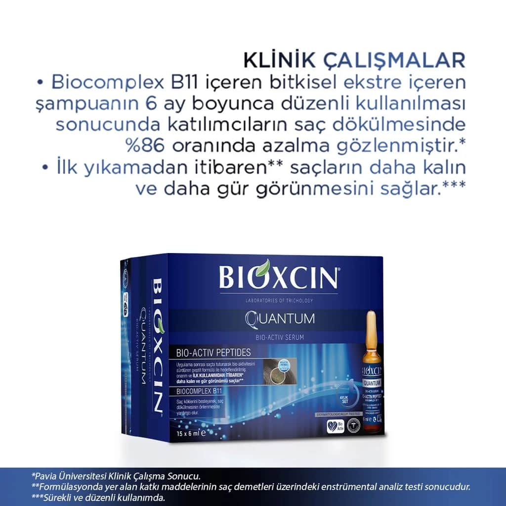Bioxcin أمبولات سيروم بيوكسين كوانتم المضادة لتساقط الشعر، 15 × 6 مل