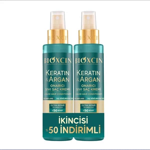 Bioxcin مجموعة بلسم الشعر السائل بيوكسين بالكيراتين والأرغان 150 مل × 2