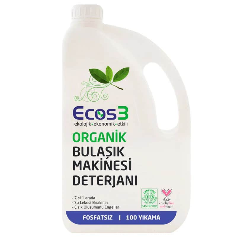 Ecos3 منظف ​​غسالة الأطباق إيكوس3 الصديق للبيئة 2500 مل تنظيف قوي
