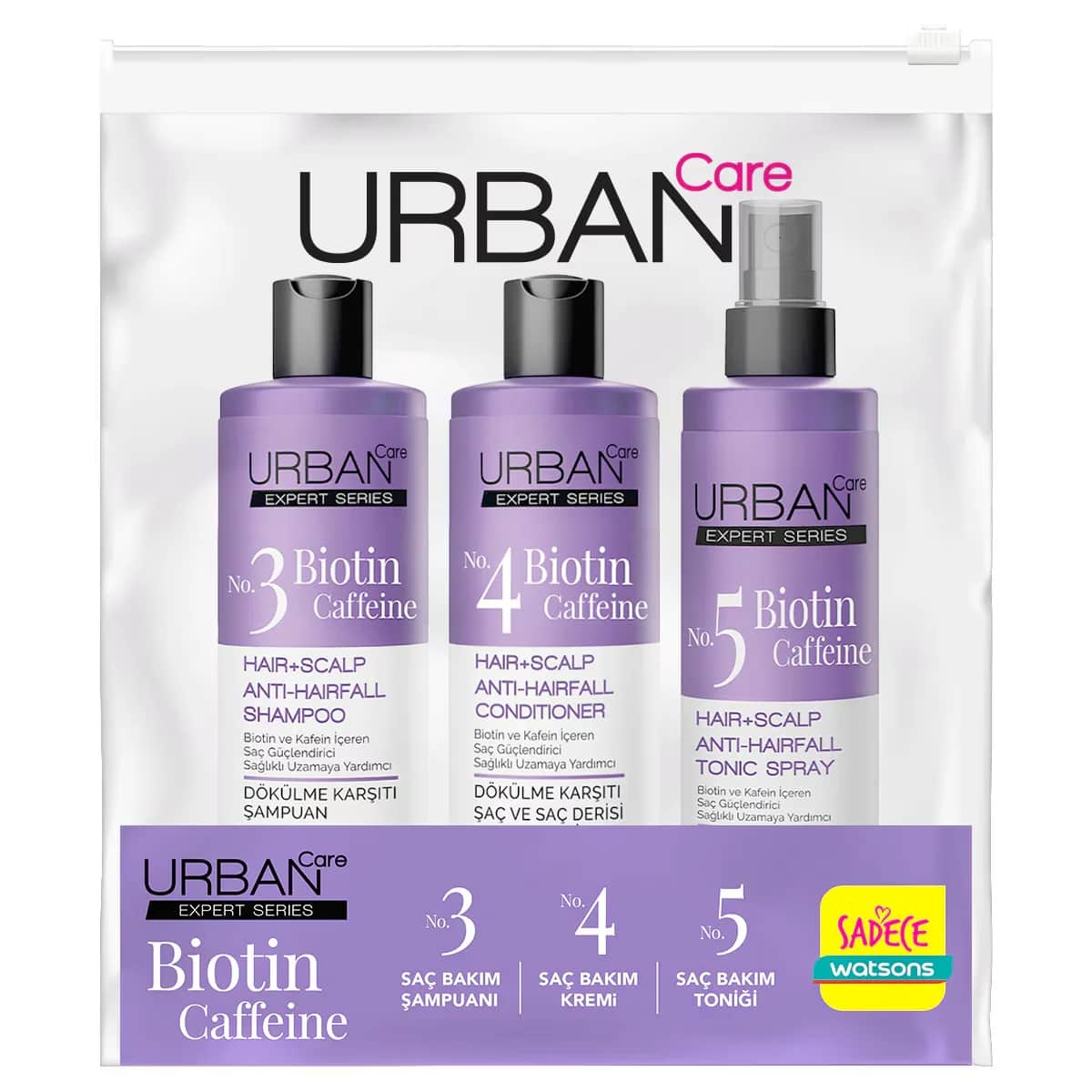 مجموعة أوربان كير الخبيرة لمكافحة تساقط الشعر بالبيوتين والكافيين للسفر Urban Care