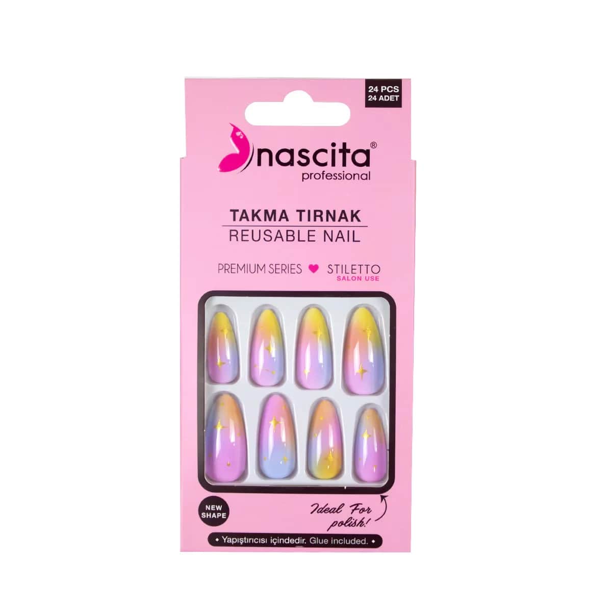 Nascita أظافر ناسيتا الصناعية جالاكسي 24 قطعة