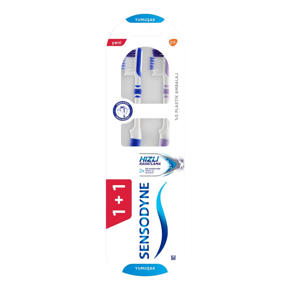Sensodyne فرشاة أسنان سنسوداين سريعة التسكين وناعمة، عبوة من قطعتين