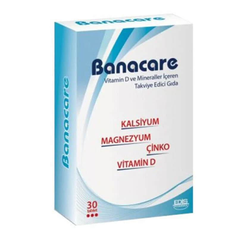 Banacare باناكير غذاء مكمل غذائي بفيتامين د والمعادن 30 قرصًا