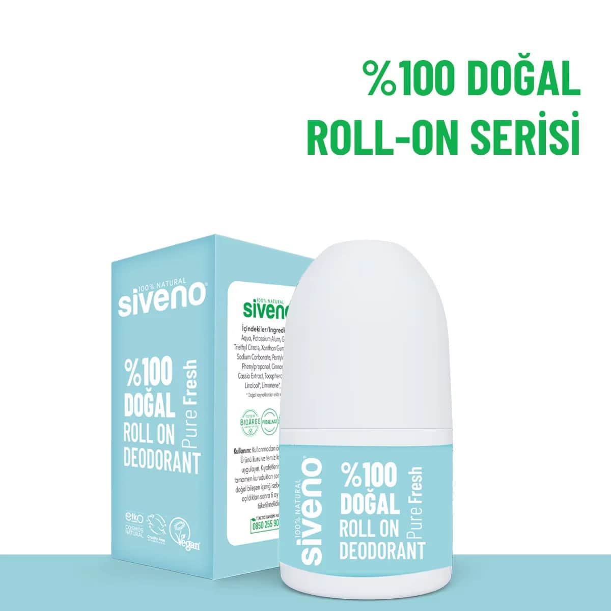 Siveno سيفينو رول اون طبيعي برائحة منعشة نقية 50 مل