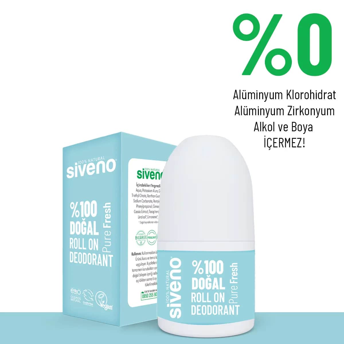 Siveno سيفينو رول اون طبيعي برائحة منعشة نقية 50 مل