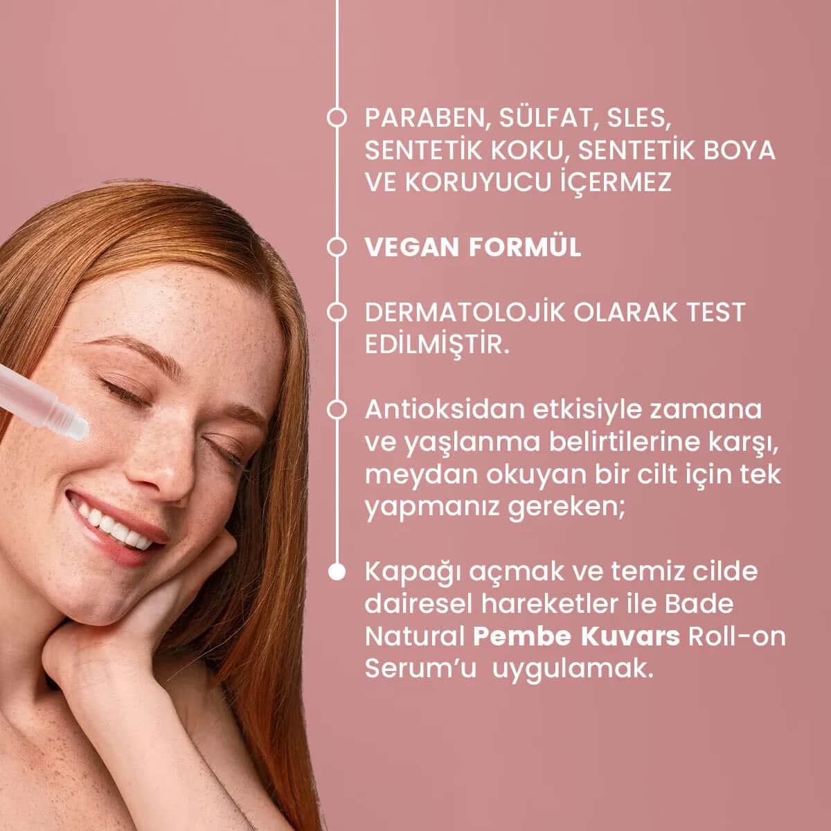 Bade Natural سيروم بيد الطبيعي من الكوارتز الوردي، 10 مل مضاد للأكسدة ونباتي