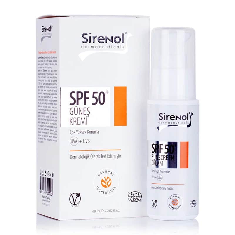 Sirenol كريم الوقاية من الشمس المعدني سيرينول بخلاصة بندق الساحرة الطبيعي بعامل حماية 50، 60 مل