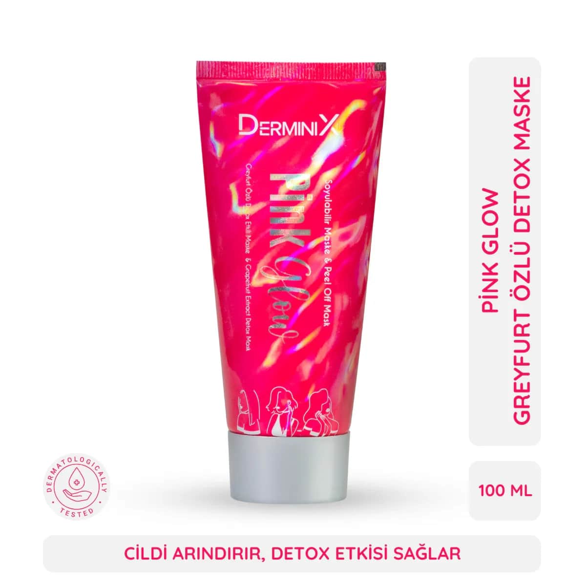 Derminix قناع ديرمينيكس الوردي المتوهج لإزالة السموم 100 مل علاج فعال