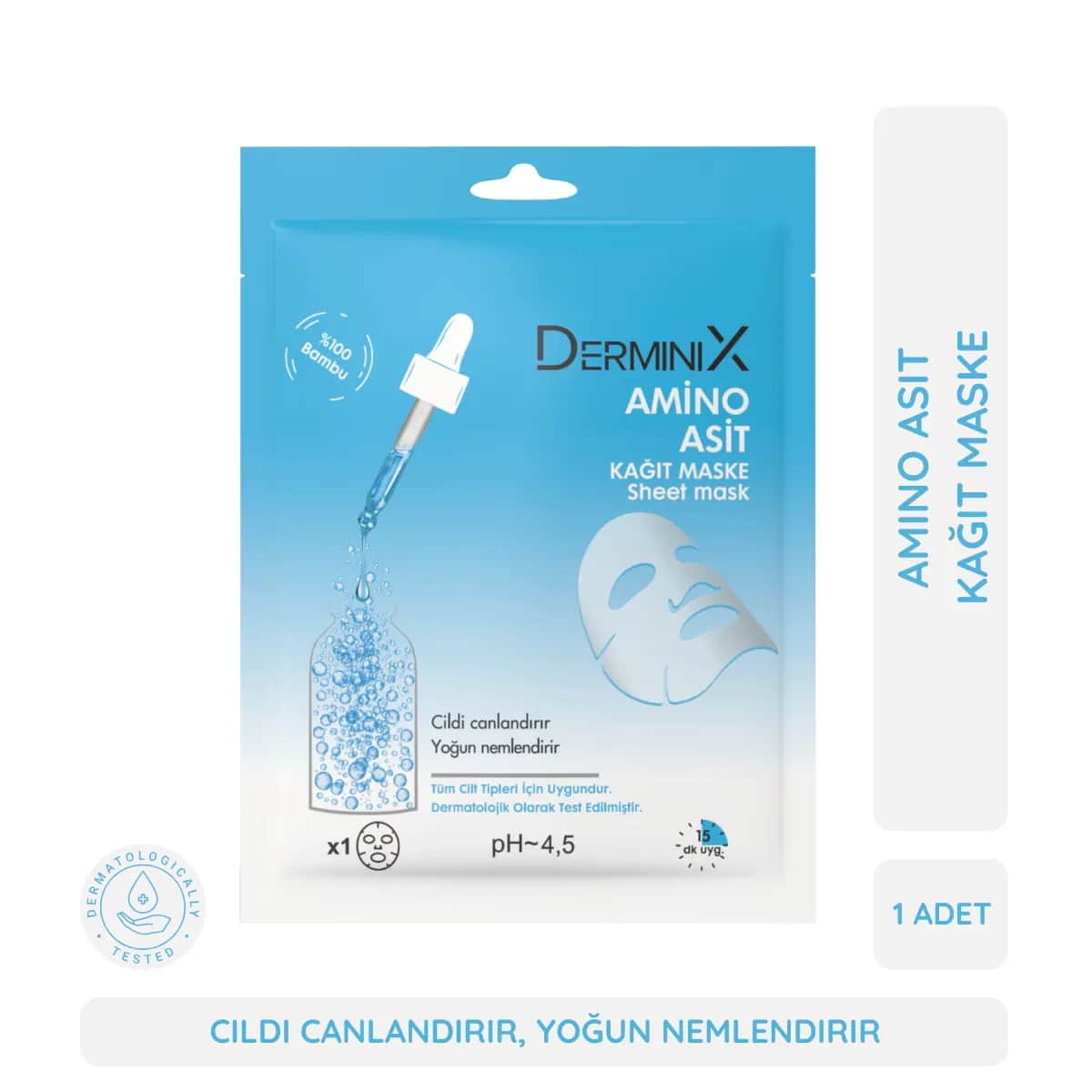 Derminix قناع ورقي بالأحماض الأمينية من ديرمينيكس مرطب ومغذي قطعة واحدة