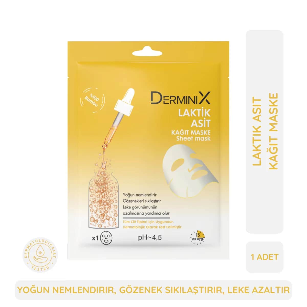 Derminix قناع ورقي بحمض اللاكتيك من ديرمينيكس علاج مرطب للبشرة
