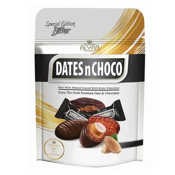 Dates N Choco تمر مغطى بالشوكولاتة المرة كيس 90 جرام