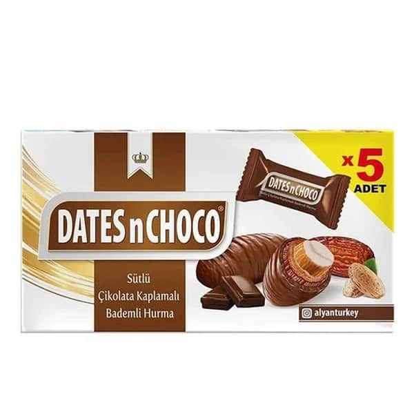 Dates N Choco تمور مغطاة بشوكولاتة الحليب والتمر والشوكولاتة بالشوكولاتة عبوة من 5 قطع
