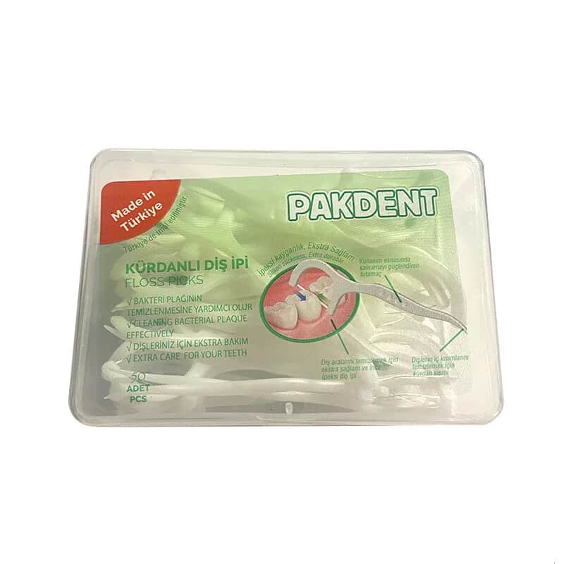 Pakdent باكدينت مسواك خيط تنظيف الأسنان 50 قطعة