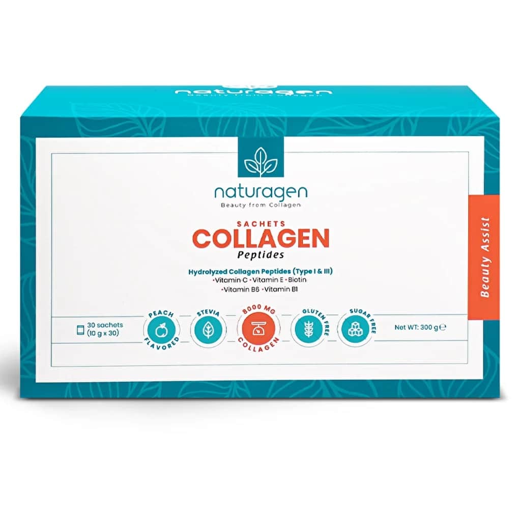 Naturagen كولاجين ناتوراجين بيوتي أسيست بنكهة الخوخ، ٣٠ كيسًا