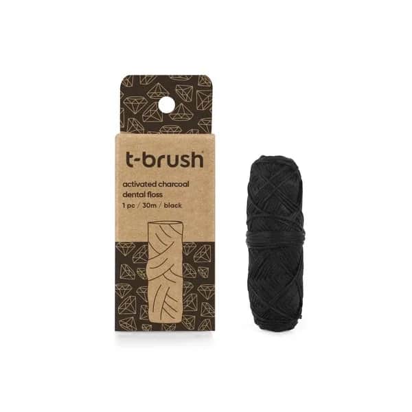 خيط تنظيف الأسنان بالفحم النشط 30 م من تي-براش T-Brush