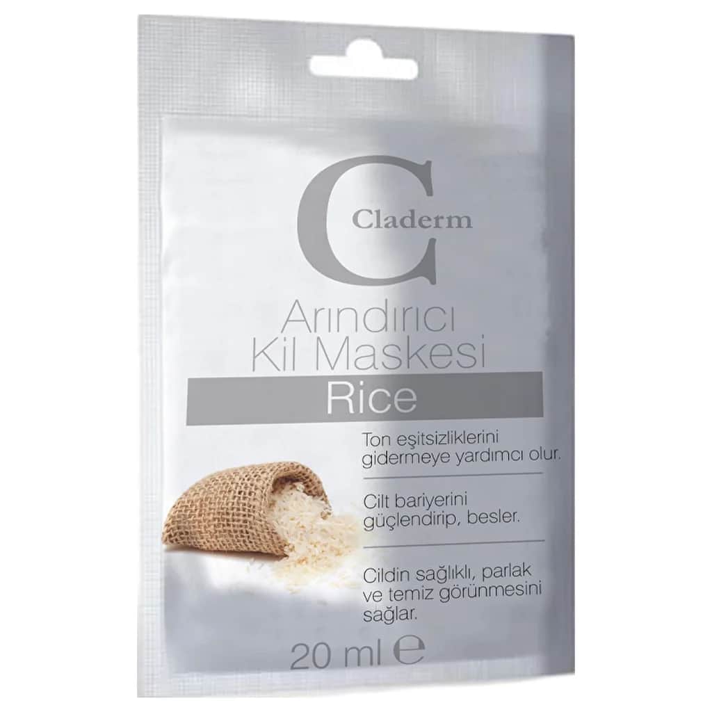 Claderm قناع الطين المنقي من كلاديرم بالأرز 20 مل