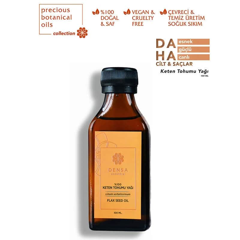 Densa Essential زيت بذور الكتان دينسا ١٠٠ مل مكمل غذائي غني بأوميغا ٣