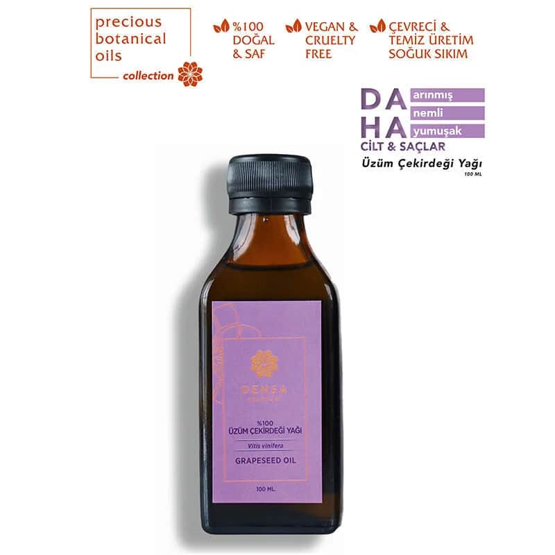 Densa Essential زيت بذور العنب من دينسا ١٠٠ مل زيت أساسي نقي للعناية بالبشرة