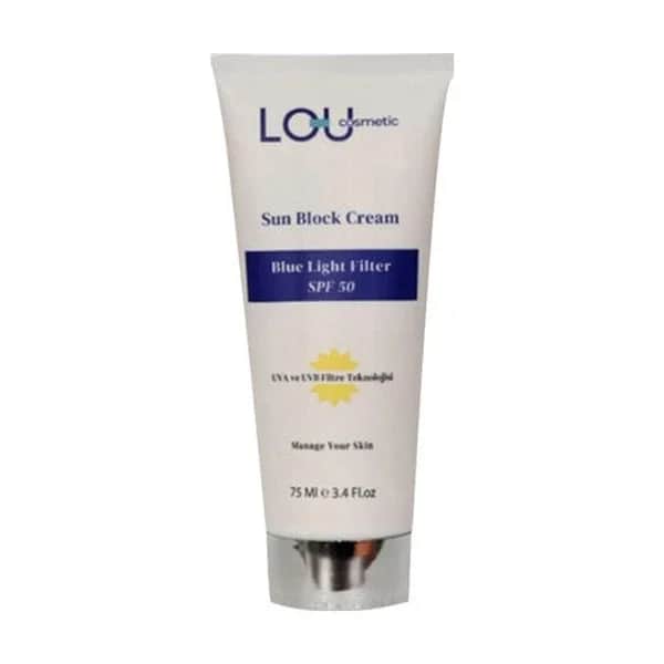 Lou Cosmetic كريم لو كوزماتيك للحماية من أشعة الشمس بعامل حماية 50+ للضوء الأزرق 75 مل