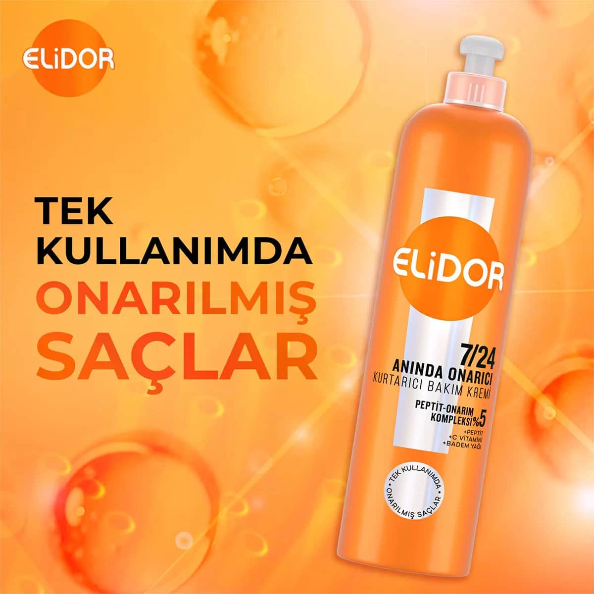 Elidor كريم العناية بالشعر إيليدور 7/24 ريسكيو لإصلاح الشعر التالف بشكل فوري 240 مل