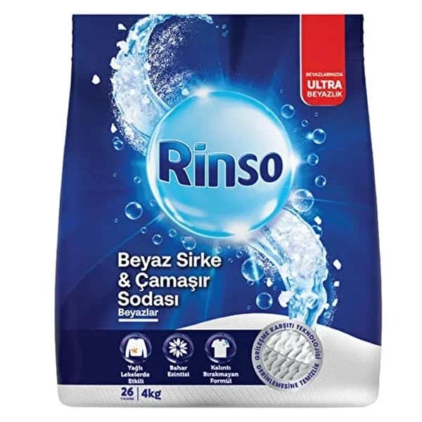 Rinso منظف ​​رينسو الأبيض بالخل وصودا الغسيل ٤ كجم مضاد للشيب