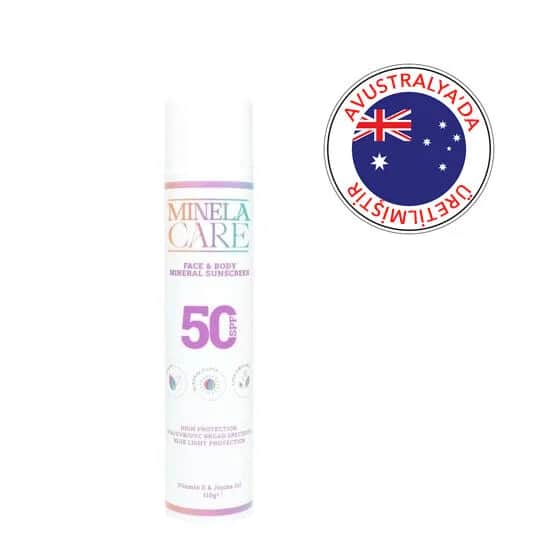 Minela Care كريم مينيلا كير العضوي المعدني بعامل حماية من الشمس 50+ للوجه والجسم 110 جرام