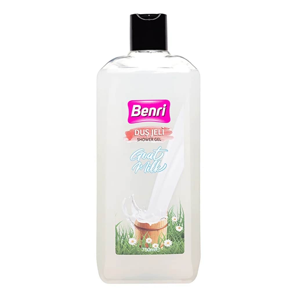Benri جل الاستحمام بحليب الماعز من بينري 750 مل مغذي ومرطب