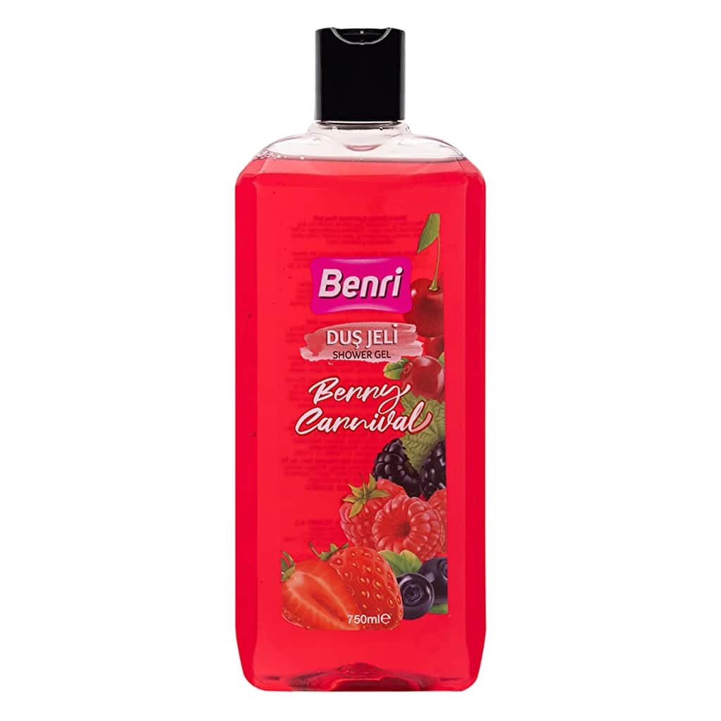 Benri جل الاستحمام بينري بيري كرنفال 750 مل منظف منعش للبشرة