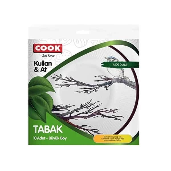 Cook أطباق طهي من الورق المقوى صديقة للبيئة وقابلة للاستخدام مرة واحدة عبوة من 10 قطع