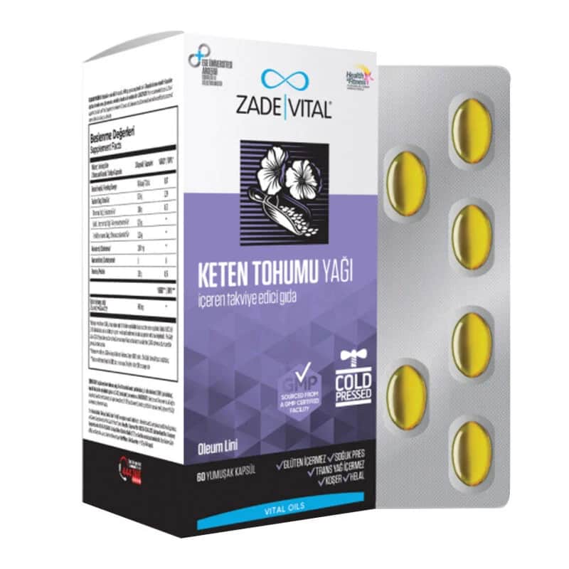 Zade Vital زيت بذور الكتان زاده فيتال 625 ملغ 60 كبسولة