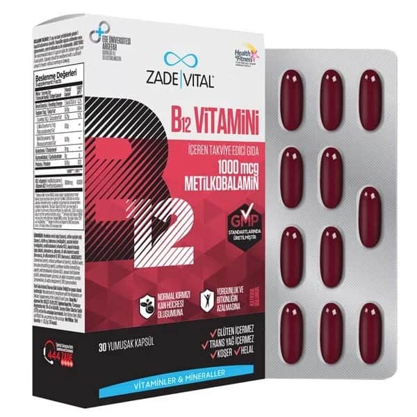 Zade Vital زاد فيتال فيتامين ب12 30 كبسولة لينة