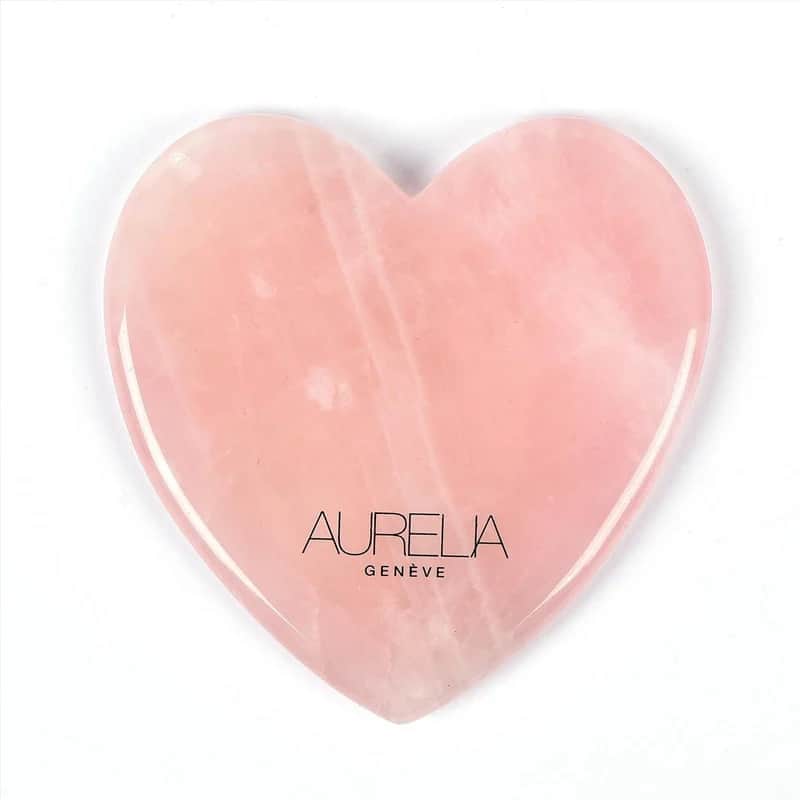 Aurelia Geneve حجر غوا شا من الكوارتز الوردي من أوريليا جينيف للعناية بالوجه