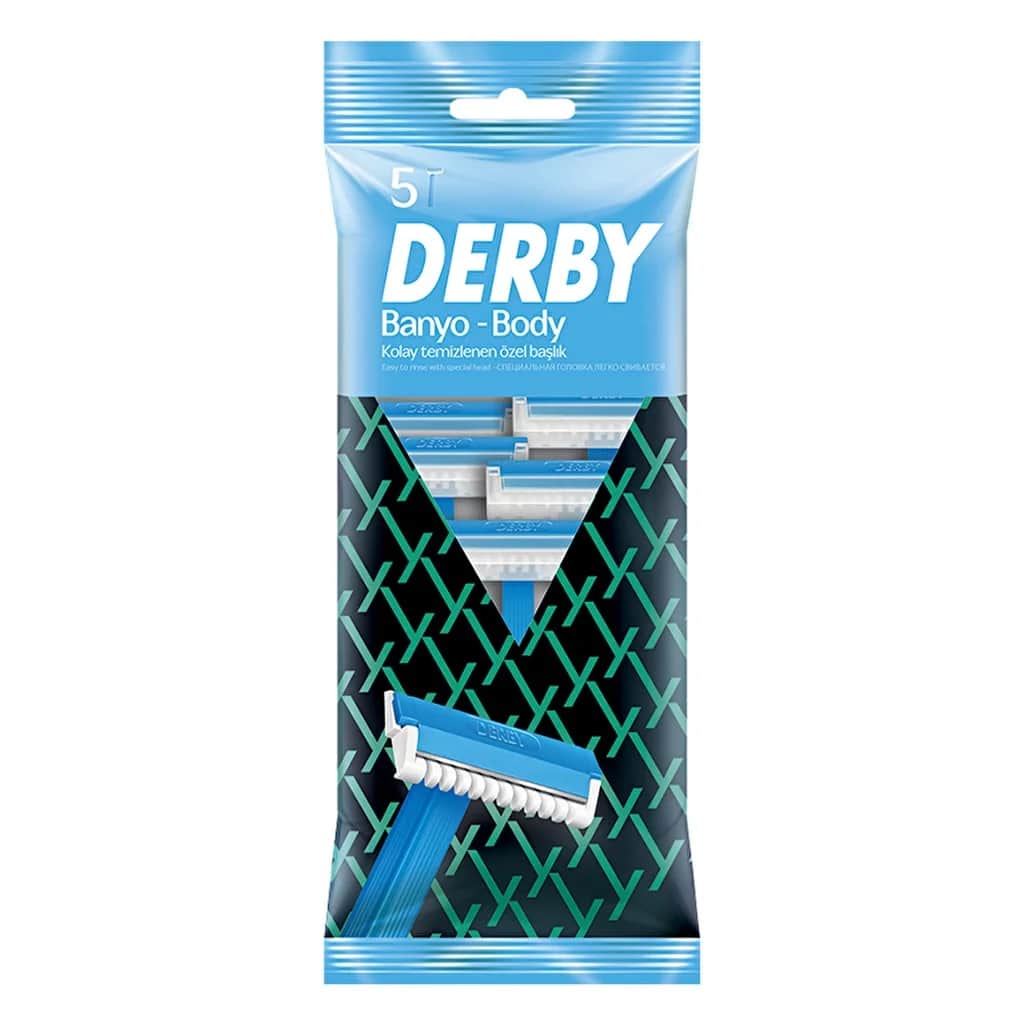 Derby مجموعة من 5 شفرات حلاقة للاستخدام مرة واحدة من ديربي للحمام