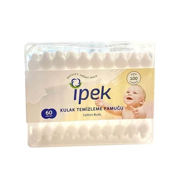 İpek قطن تنظيف أذن الأطفال من إيبك سيلك، 60 قطعة