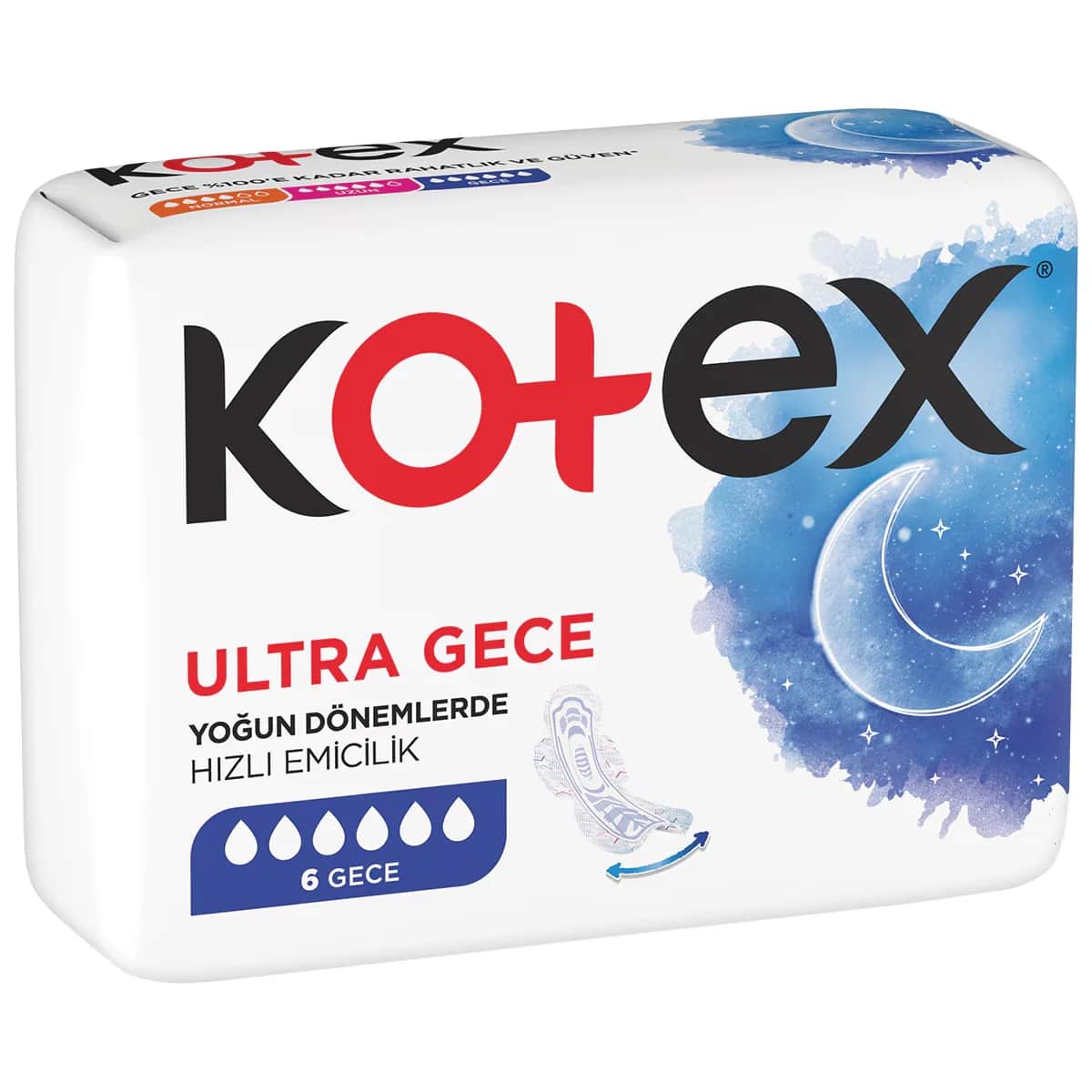Kotex كوتكس ألترا نايت فوط صحية سريعة الامتصاص، 6 قطع