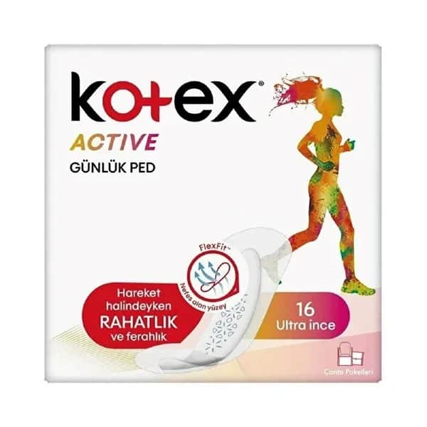 Kotex فوط كوتكس اليومية فائقة الرقة، 16 قطعة