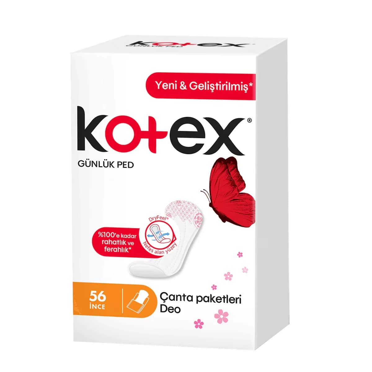 Kotex فوط كوتكس اليومية الرقيقة، 56 عبوة مزيلة للعرق