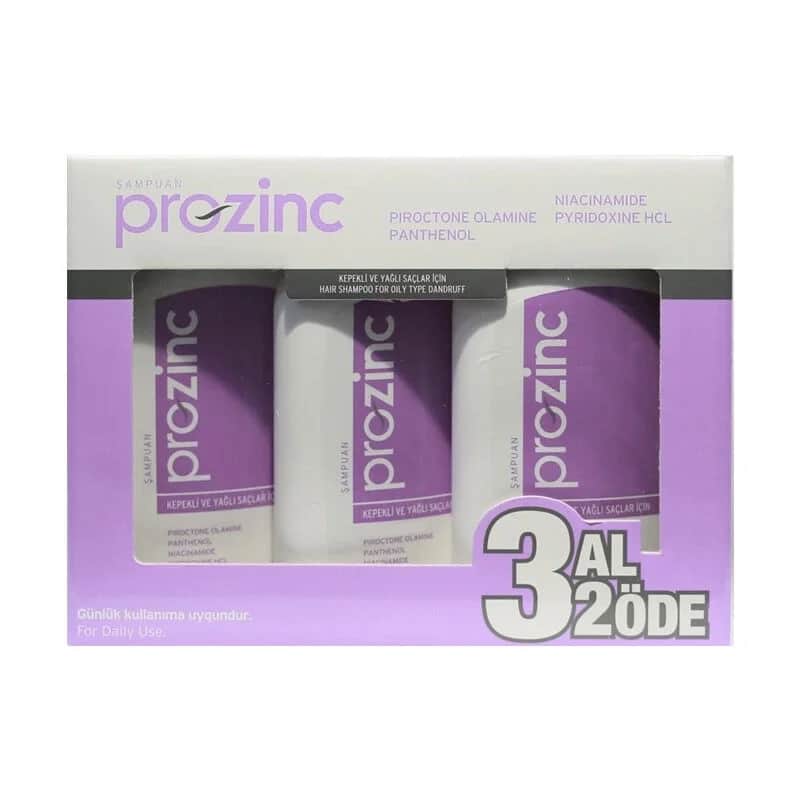 Prozinc شامبو بروزينك 3 عبوات 300 مل (للقشرة والشعر الدهني) 3 عبوات 300 مل