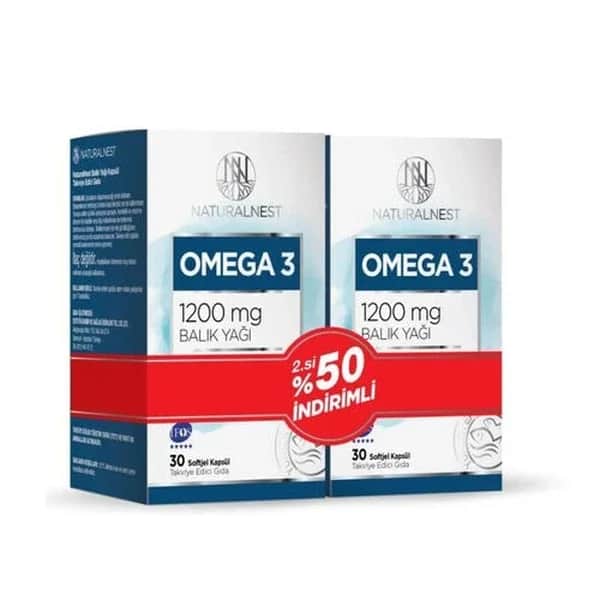 Naturalnest زيت السمك أوميجا 3 بتركيز 1200 ملغ من ناتشورال نيست، 30 كبسولة خصم 50% على الشراء الثاني
