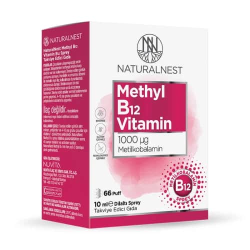 Naturalnest ناتشرال نيست ميثيل ب12 فيتامين 1000 ميكروغرام 10 مل بخاخ تحت اللسان