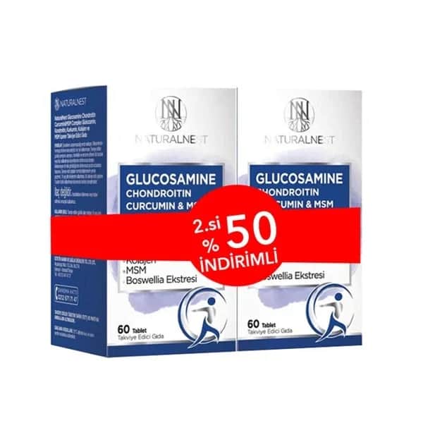 Naturalnest ناتشورال نيست جلوكوزامين كوندرويتين إم إس إم 60 قرصًا × 2 قطعة