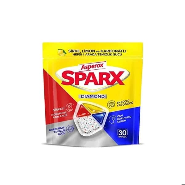 Asperox كبسولات أسبيروكس سباركس دايموند لغسالة الأطباق، 30 قطعة