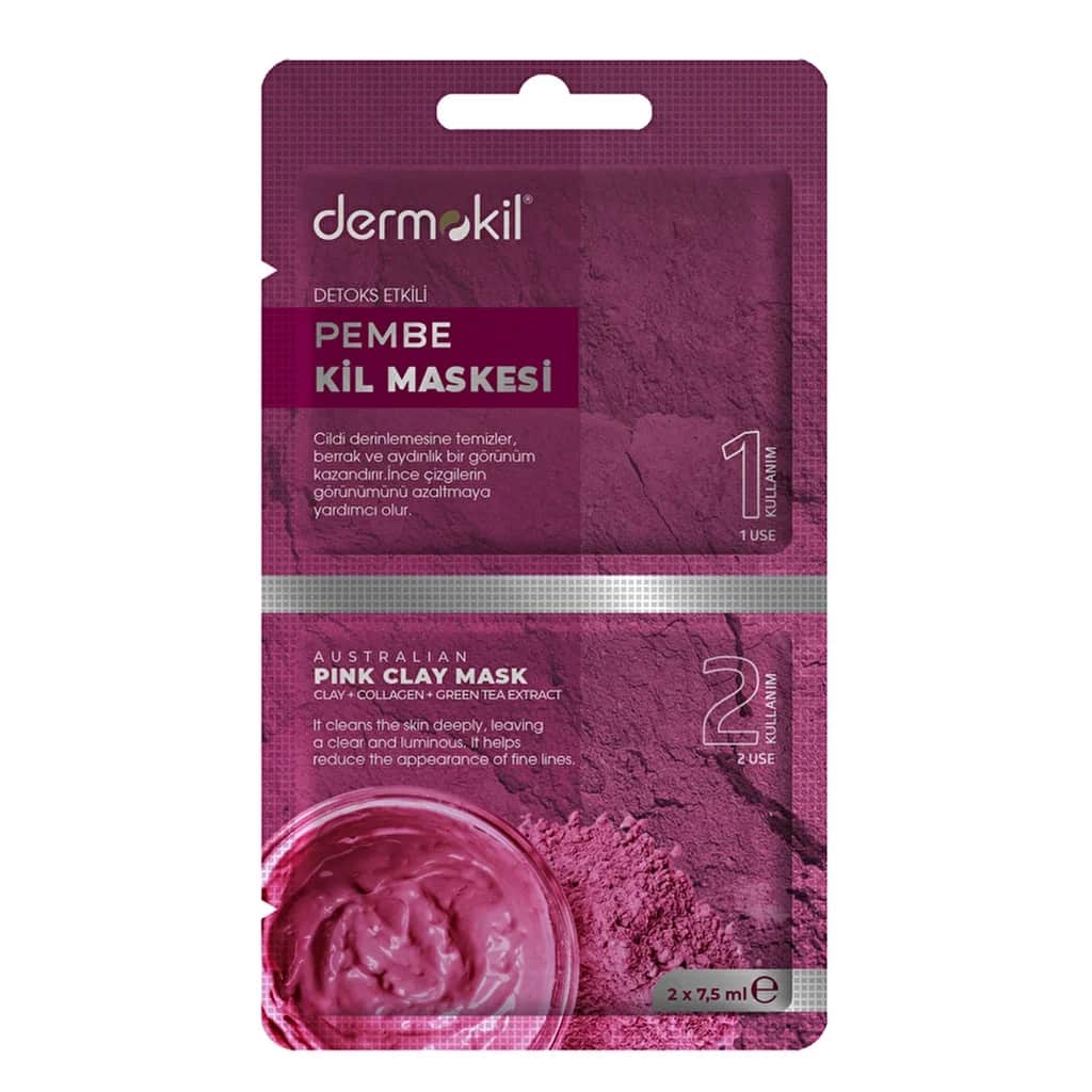 Dermokil قناع الطين الوردي من ديرموكيل ٢×٧٫٥ مل