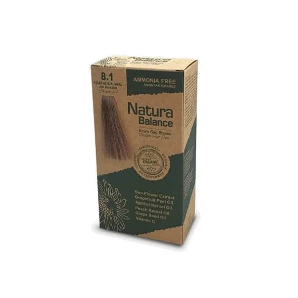 Natura Balance صبغة شعر كريم ناتورا بالانس أشقر رمادي فاتح 8.1، قطعة واحدة