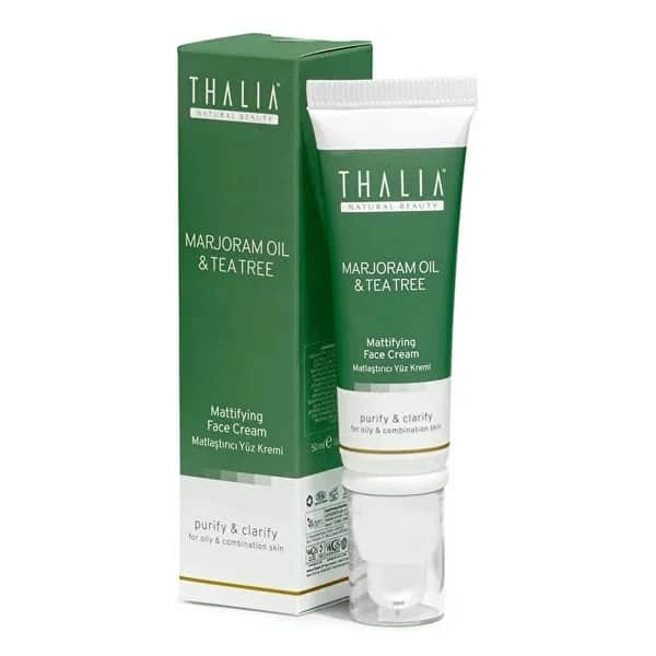 Thalia Natural Beauty كريم ثاليا ناتشورال بيوتي للعناية بالوجه بخلاصة المردقوش ومزيل اللمعان 50 مل