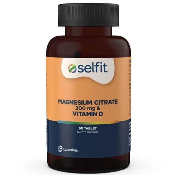 Selfit سيترات المغنيسيوم 200 ملغ وفيتامين د 60 قرصًا