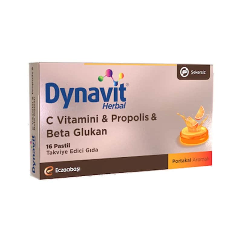 Dynavit دينافيت هيربال فيتامين سي أقراص تحتوي على البروبوليس وبيتا جلوكان، 16 قرصًا
