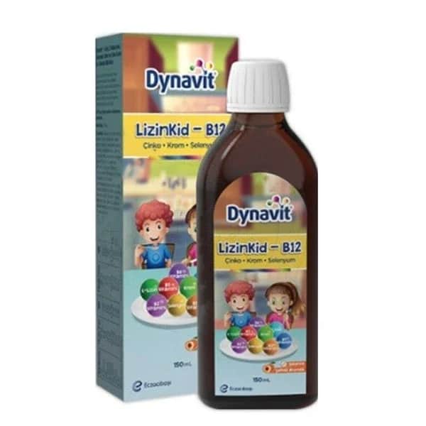 Dynavit دينافيت ليزينكيد مكمل غذائي ب12 150 مل بنكهة الخوخ