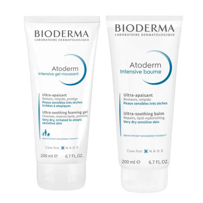 بلسم بيوديرما أتوذرم المكثف ومجموعة منظف الأصلي Bioderma